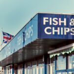 A classic British fish and chips takeaway