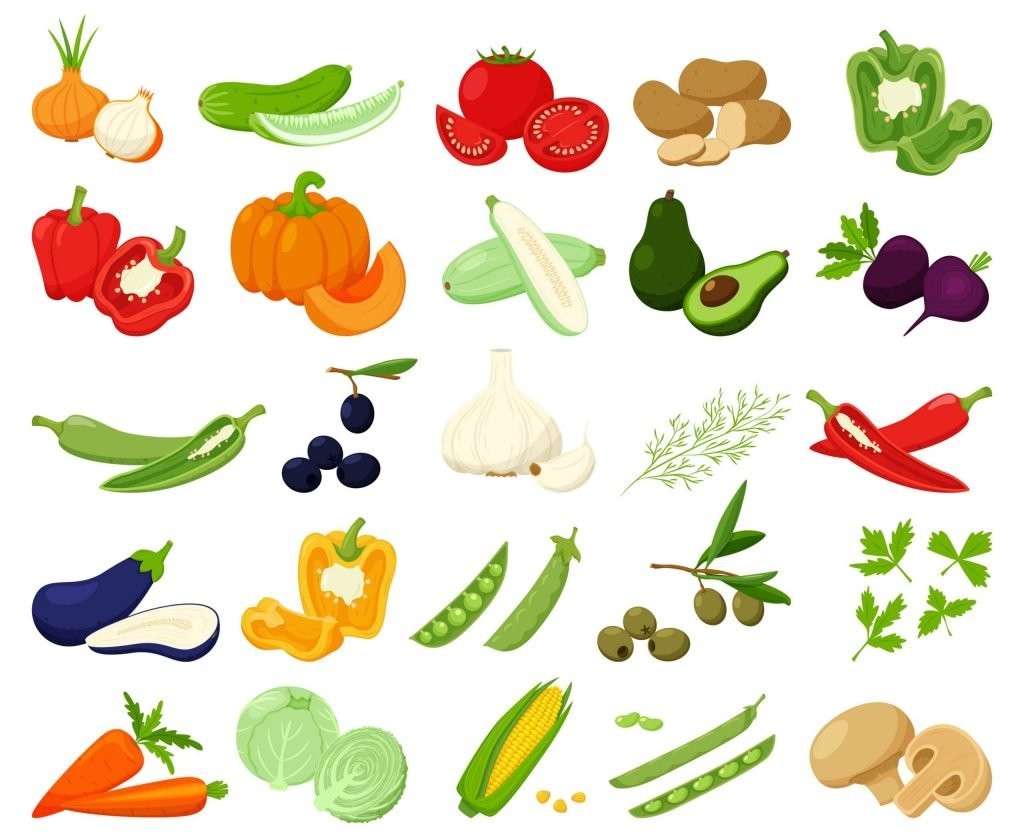 A colorful and diverse assortment of fresh vegetables, including pumpkins, avocados, and chili peppers, laid out in a visually appealing manner.