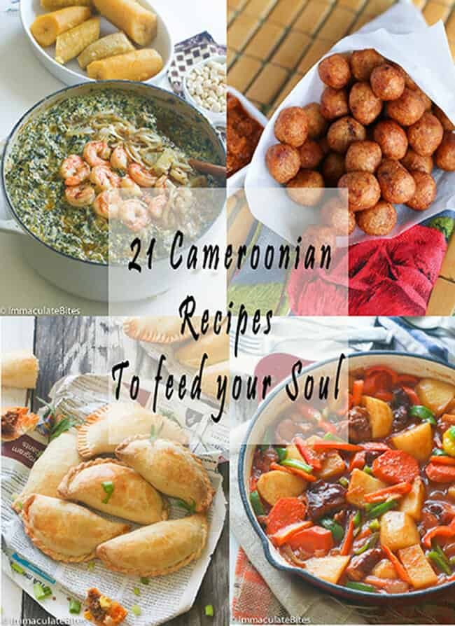 A vibrant collage of Cameroonian dishes showcasing the diversity of Cameroon food.