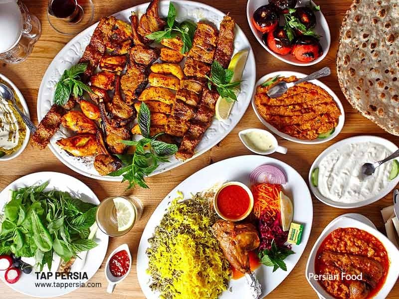 An array of colorful and flavorful Persian dishes, showcasing the diversity of Iranian cuisine.