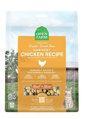 Bag of Open Farm Harvest Chicken Freeze-Dried Raw Cat Food