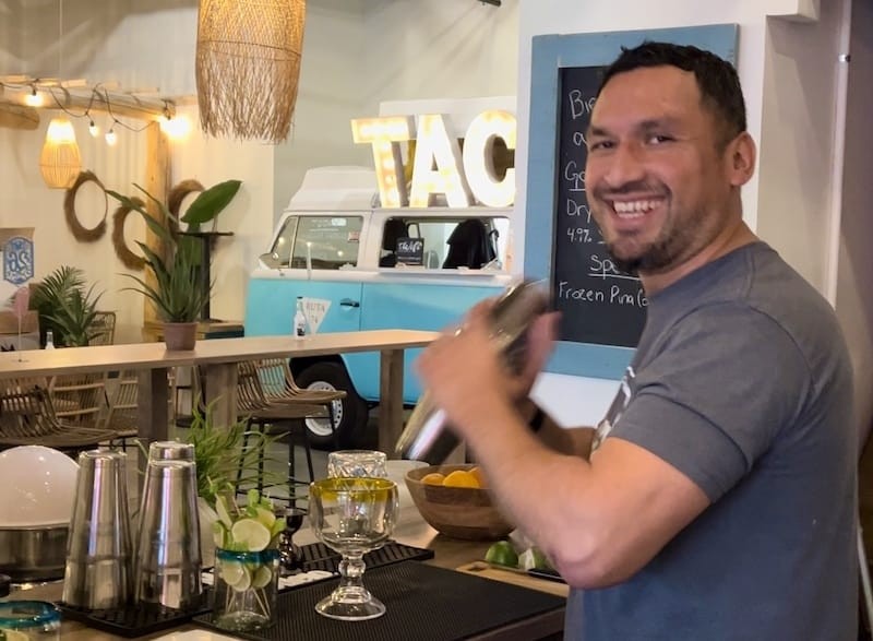 Bartender at Zocalo mixing signature cocktails