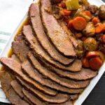 Braised Hanukkah Brisket with vegetables