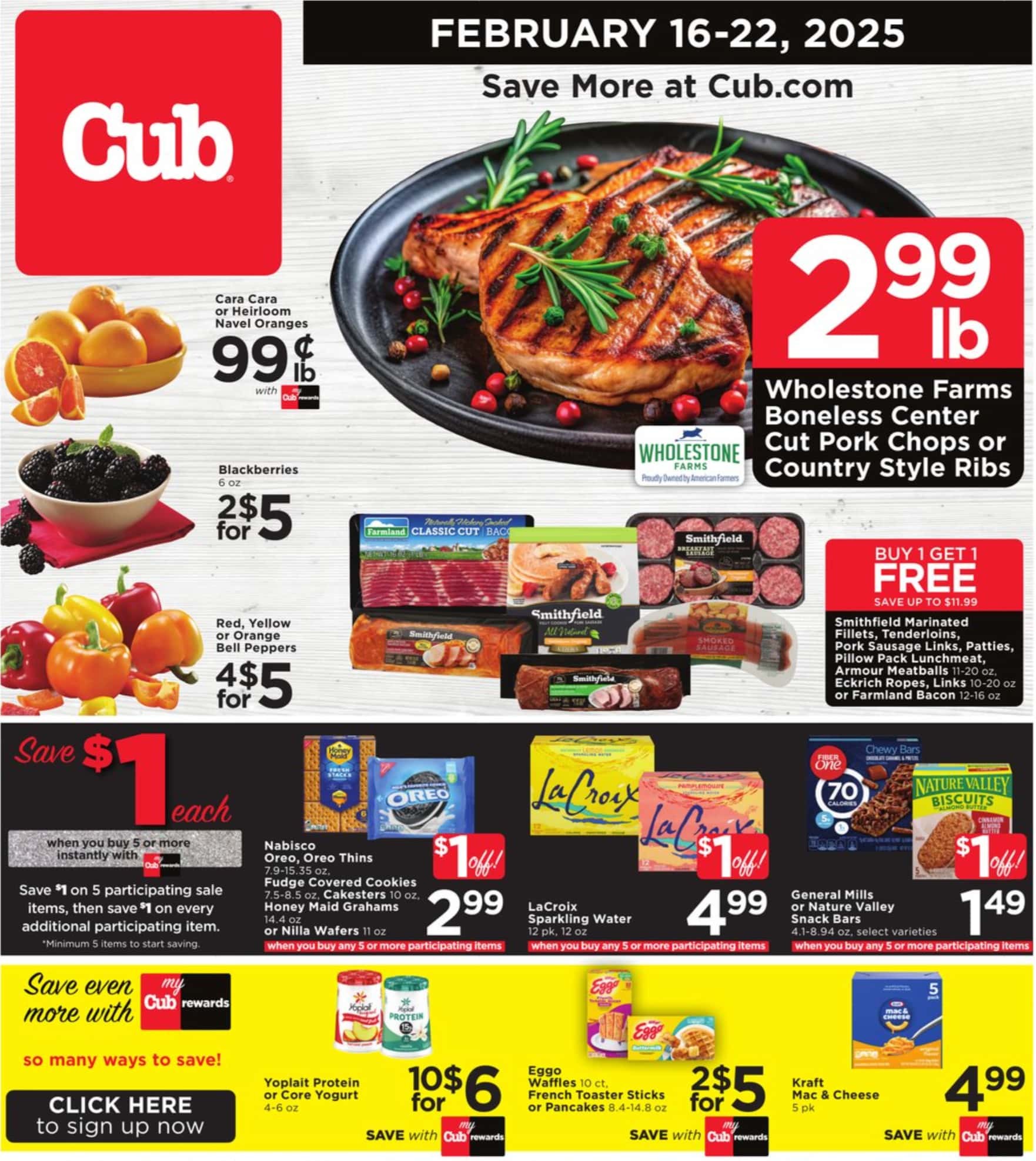 Browse the Pages of the Cub Foods Weekly Ad for February 16-22, 2025 to Find Grocery Deals and Plan Your Shopping Trip.