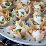 Chicken Bacon Ranch Wonton Cups on plate.