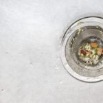 clogged garbage disposal: Dirty kitchen sink drain