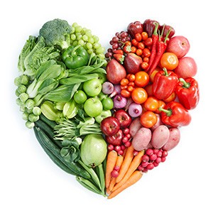 Close-up of a variety of colorful fruits and vegetables, representing anti-inflammatory foods