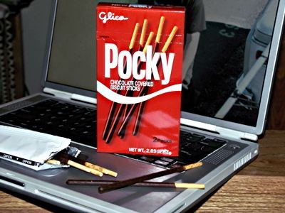 Close-up of Chocolate Food Pocky Sticks, a Popular Japanese Snack