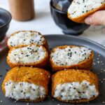 Close-up of homemade Inari Sushi