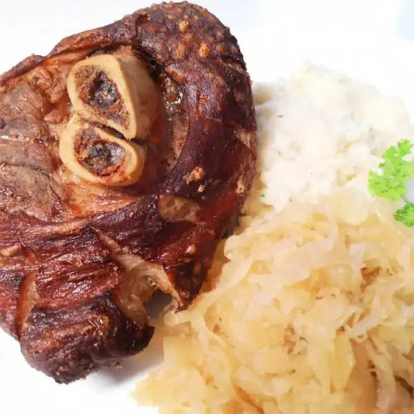 Crispy Pork Hocks, a classic German dish, roasted to golden perfection.