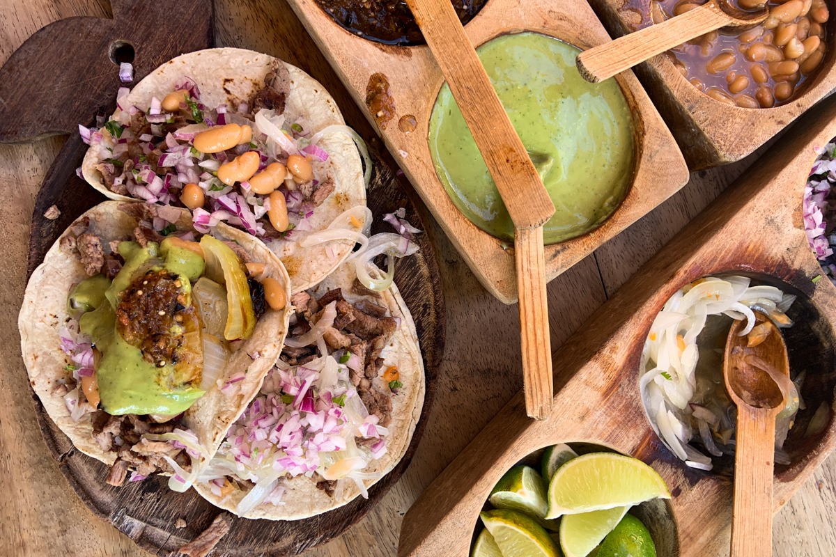 Delicious arrachera tacos at El Itacate in Sayulita