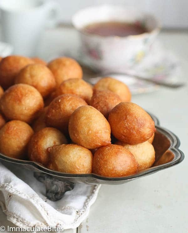 Delicious puff puff food, a classic West African fried dough snack.