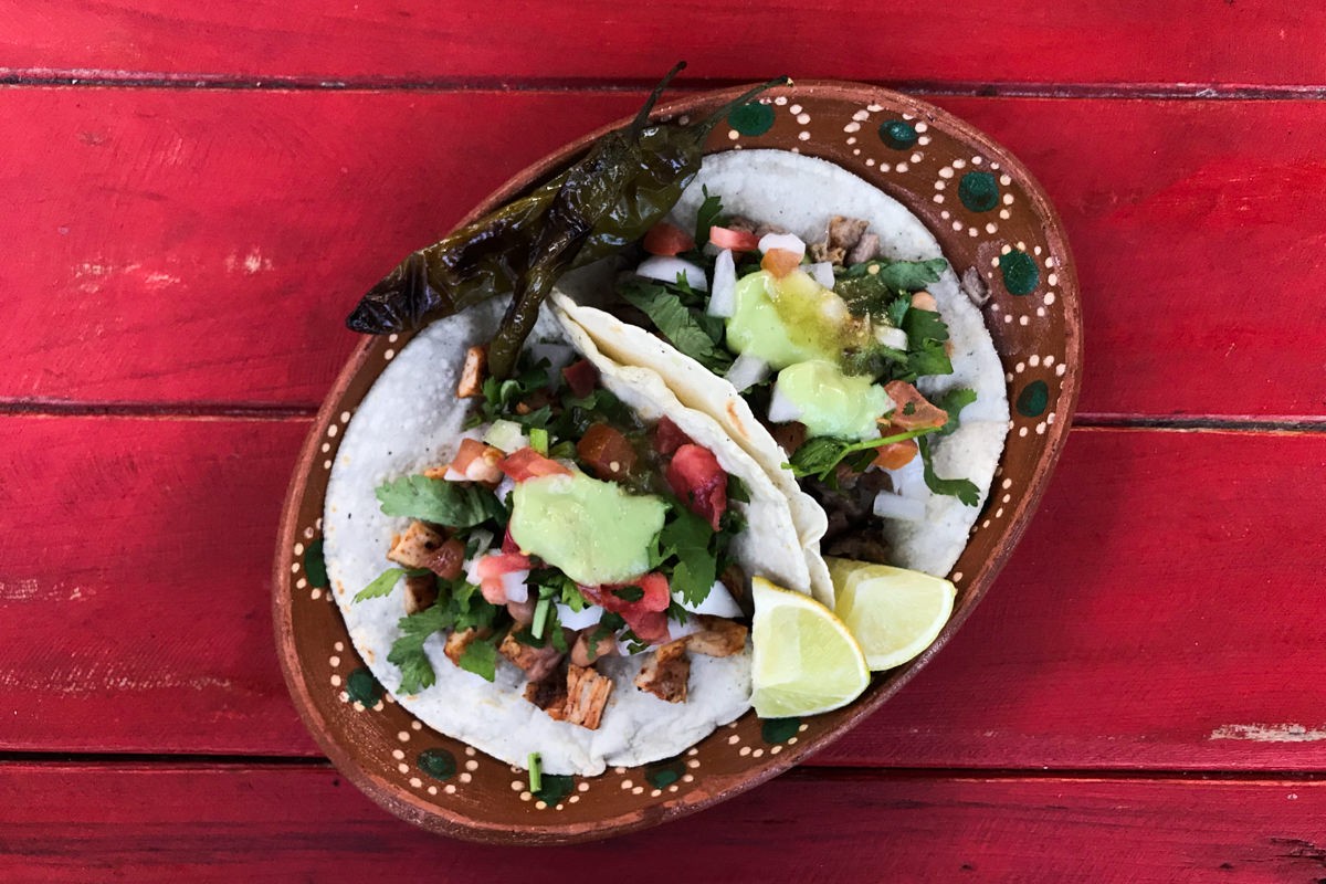 Delicious tacos al pastor, a street food staple in Sayulita