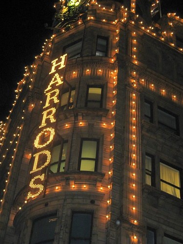 Entrance to Harrods in London during daytime