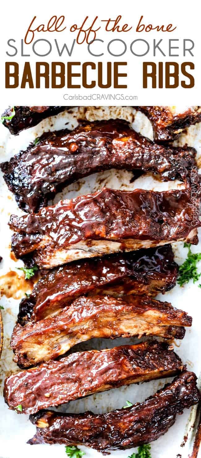 Fall-off-the-bone slow cooker barbecue ribs, perfect for game day feasting.