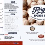 Ferg's Sports Bar & Grill menu cover showcasing burger and beer