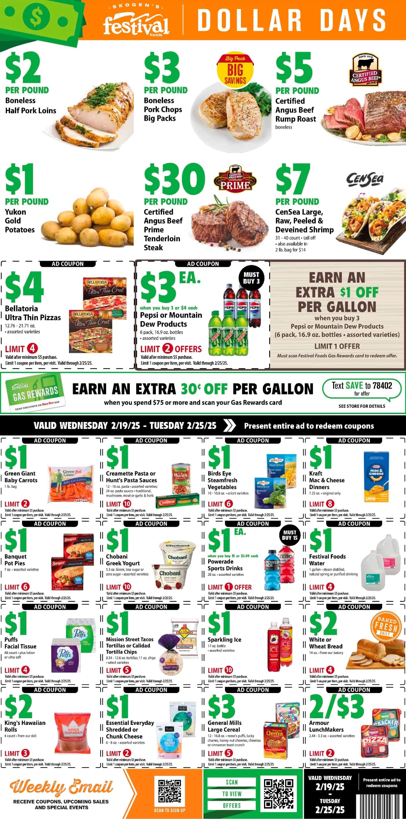 Festival Foods Weekly Ad Preview February 19-25: Page 1 featuring weekly deals and savings.