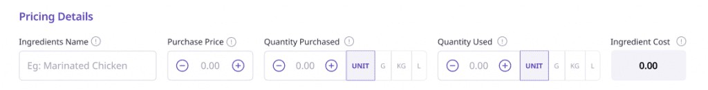 Food Cost Calculator