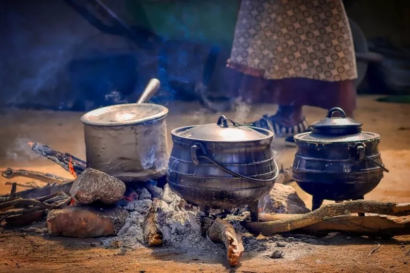 Food prepared out in the open