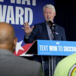 Former President Bill Clinton at Poncho's Mexican Food and Cantina in Phoenix, Arizona, during his October 2024 visit.