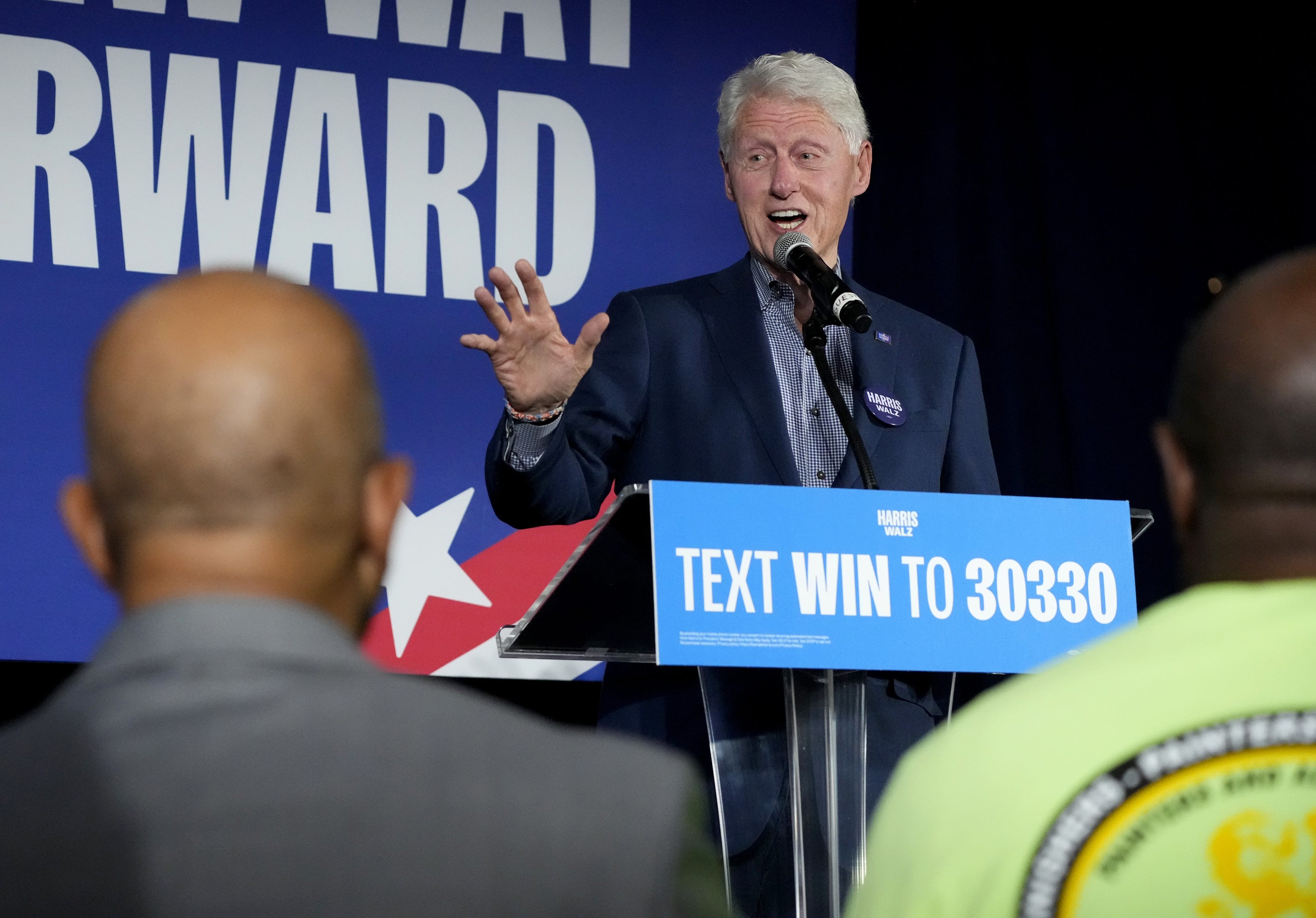 Former President Bill Clinton at Poncho's Mexican Food and Cantina in Phoenix, Arizona, during his October 2024 visit.