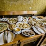 Georgian lunch table in Kazbegi