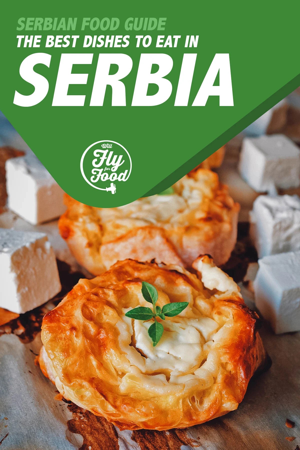 Gibanica, a traditional Serbian cheese pie made with layers of filo pastry and cheese, showcasing the flaky texture and golden crust.