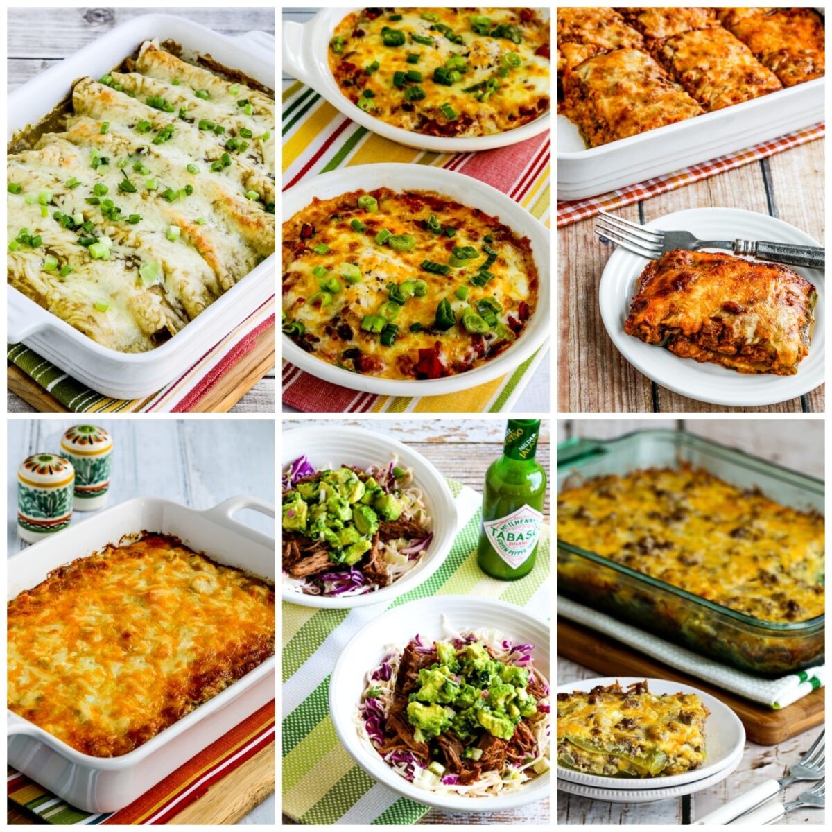 Healthy and delicious low-carb Mexican food recipes collage