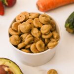 homemade baby puff snacks in a small bowl