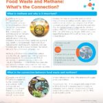 Infographic illustrating methane emissions from food waste in landfills