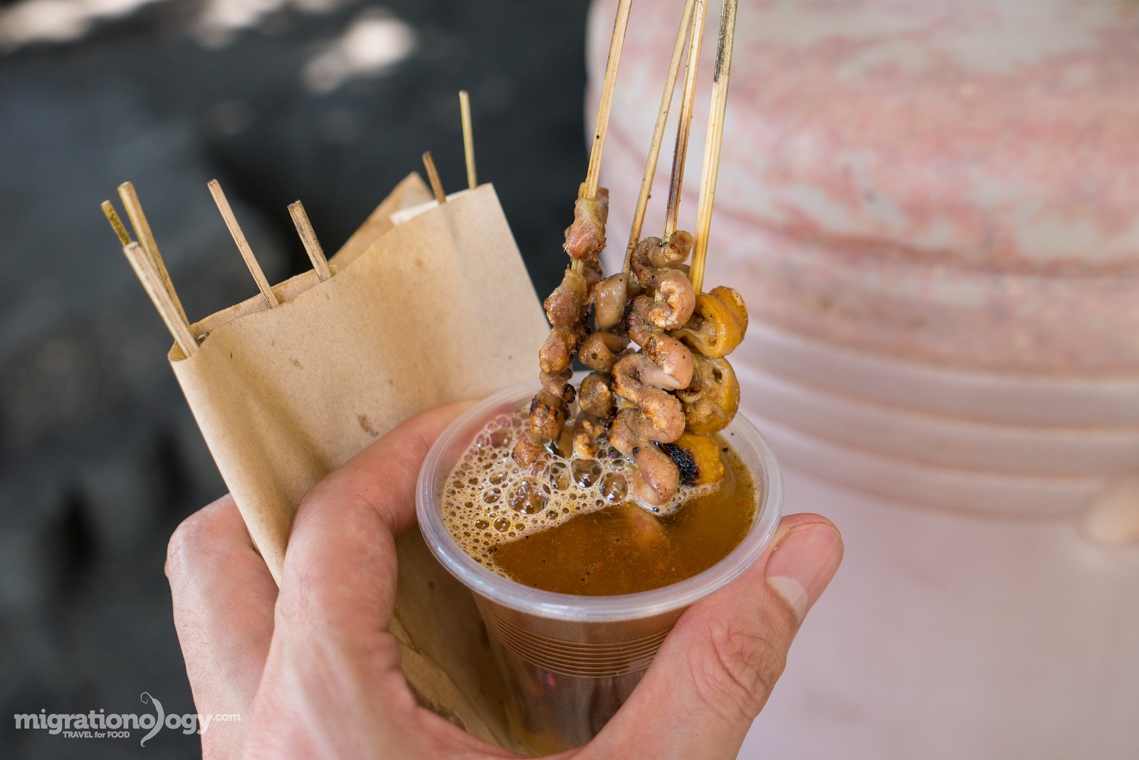 Isaw - A quintessential Filipino street food snack, grilled to perfection.