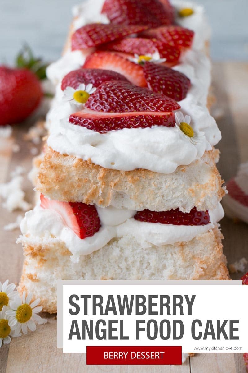 Light and fluffy Strawberry Angel Food Cake. Put the season