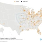 Map showcasing Aldi Foods Locations across the United States