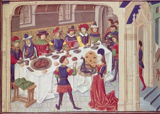 Medieval Feasting Scene