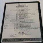 Menu at Hamsah Israeli Restaurant in Pittsburgh, page 1