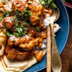 overhead close up photo of 30 Minute Spicy Indian Butter Chicken