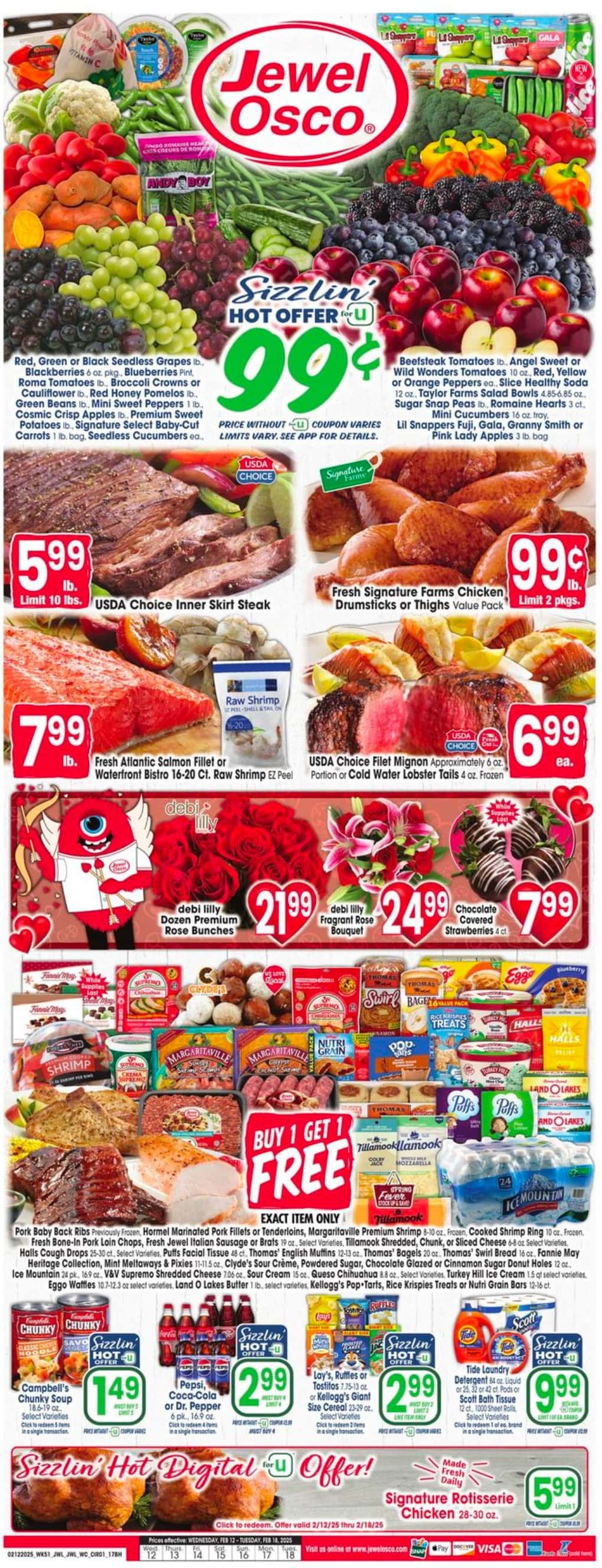 Page one of Jewel Osco weekly ad preview for February 12th to 18th, 2025.