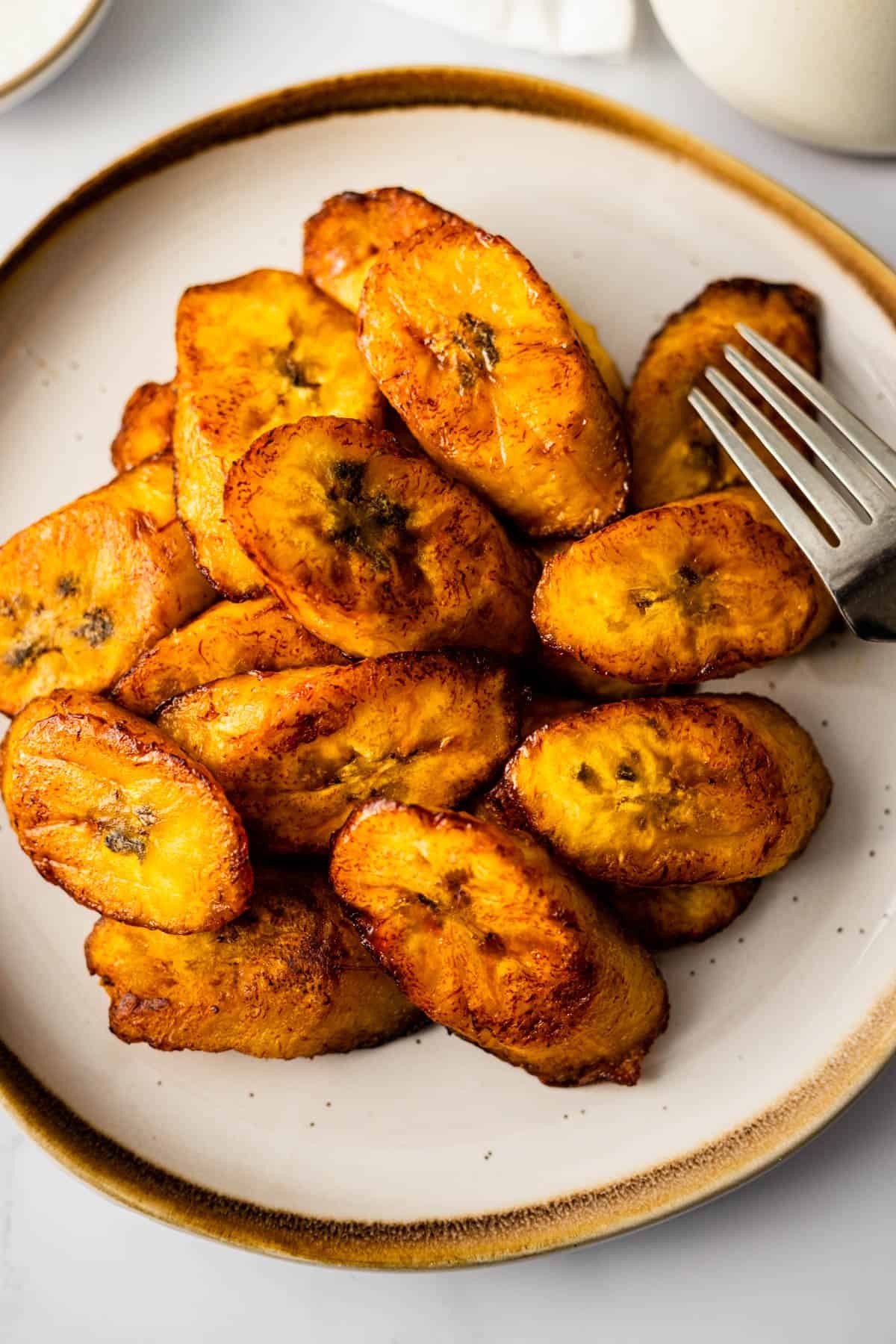 Plate of banana frita, Cape Verde food sweet fried plantains