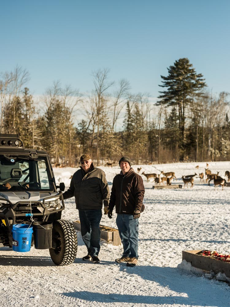 Richard McMahon in "the Oatmobile" at Brownville Food Pantry for Deer