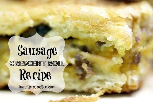 Sausage Crescent Roll Recipe@beautyandbedlam.com Savory sausage rolls for a delightful Christmas breakfast