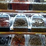 Selection of olives at Balady Halal Market showcasing variety and freshness