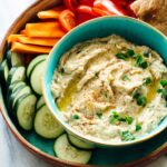 The best baba ganoush recipe, made with oven-roasted eggplant, tahini, olive oil, lemon juice and garlic!