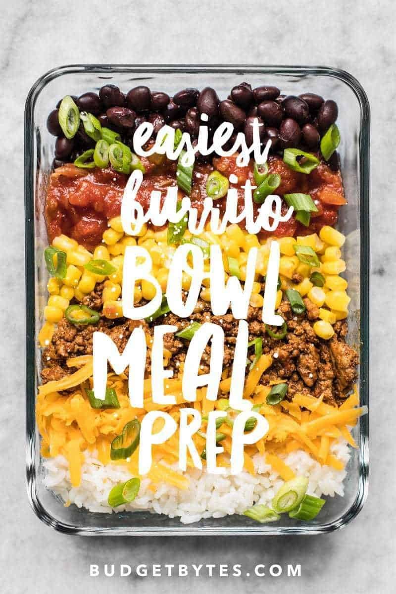 The Easiest Burrito Bowl Meal Prep for quick lunches