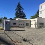 The lot that will be home to the Fremont Street food cart pod, photographed in June 2024, showing initial demolition work