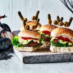 Three mini monster burgers