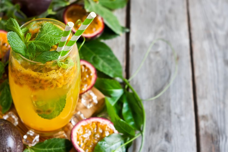 Tropical flavors are a leading food trend, featuring passion fruit and vibrant fruits.