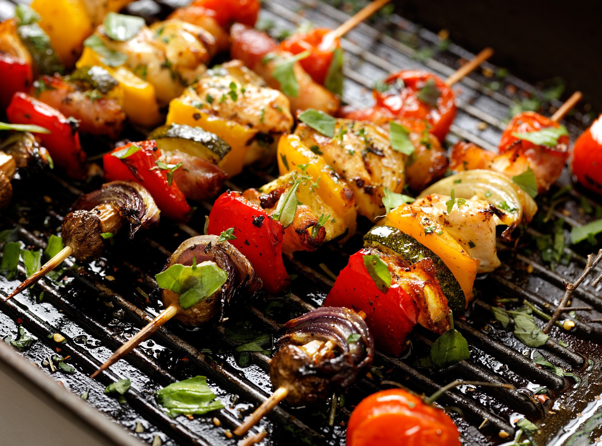 Variety of colorful fresh vegetables and fruits