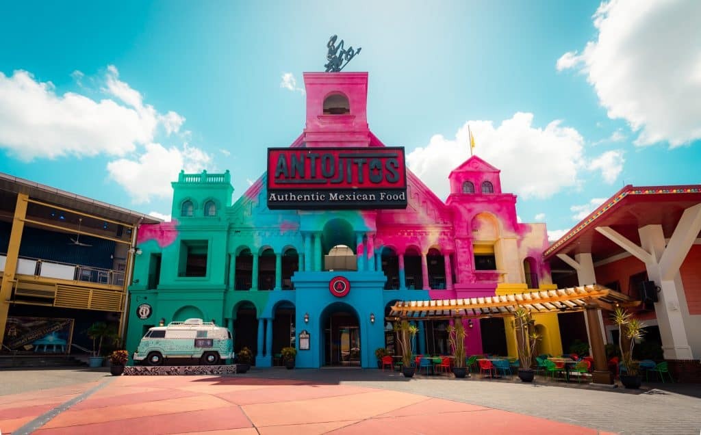 Vibrant and lively atmosphere at Antojitos Authentic Mexican Food in Universal CityWalk Orlando