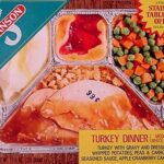 Vintage Swanson TV Dinner box from the 1950s, a prepackaged frozen meal, concept for the Cubs TV Dinner Dog.