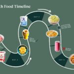 Wisdom Teeth Food Timeline: A visual guide outlining what to eat each day after wisdom teeth removal to aid healing.